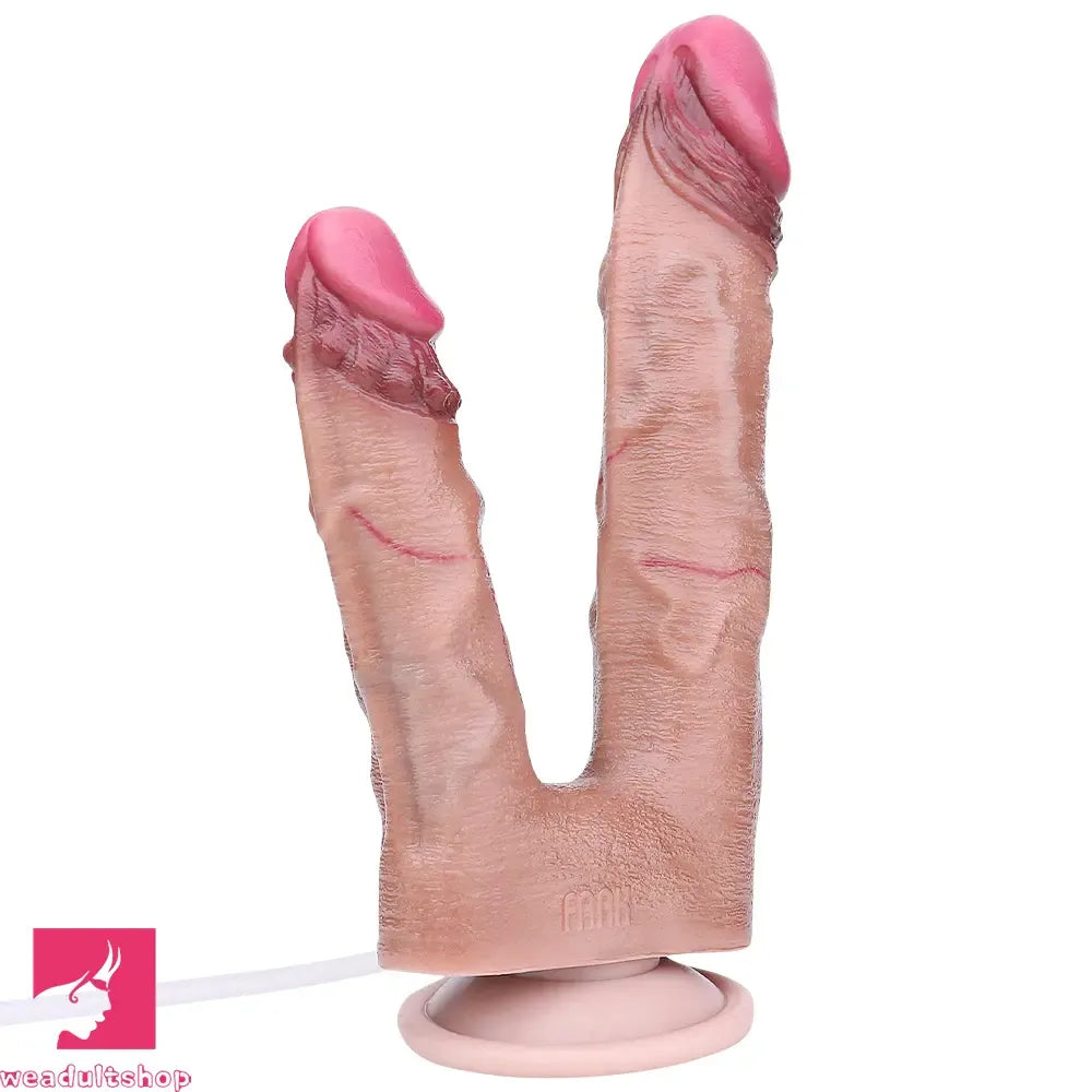 8.26in Double Density Silicone Soft Ejaculating Dual Ended Large Big Dildo