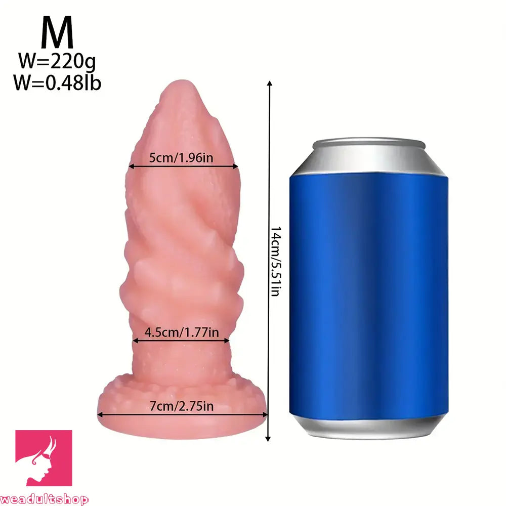 4.4in 5.51in 6.49in 7.67in PVC Anal Plug Odd Spiral Dildo With Suction Cup