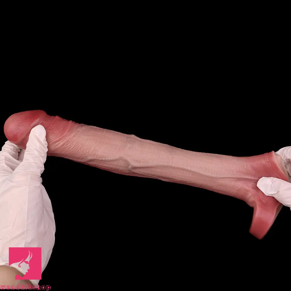 8.11in Realistic Penis Silicone Soft Dildo Cock Sleeve Vibrating Remote Extender