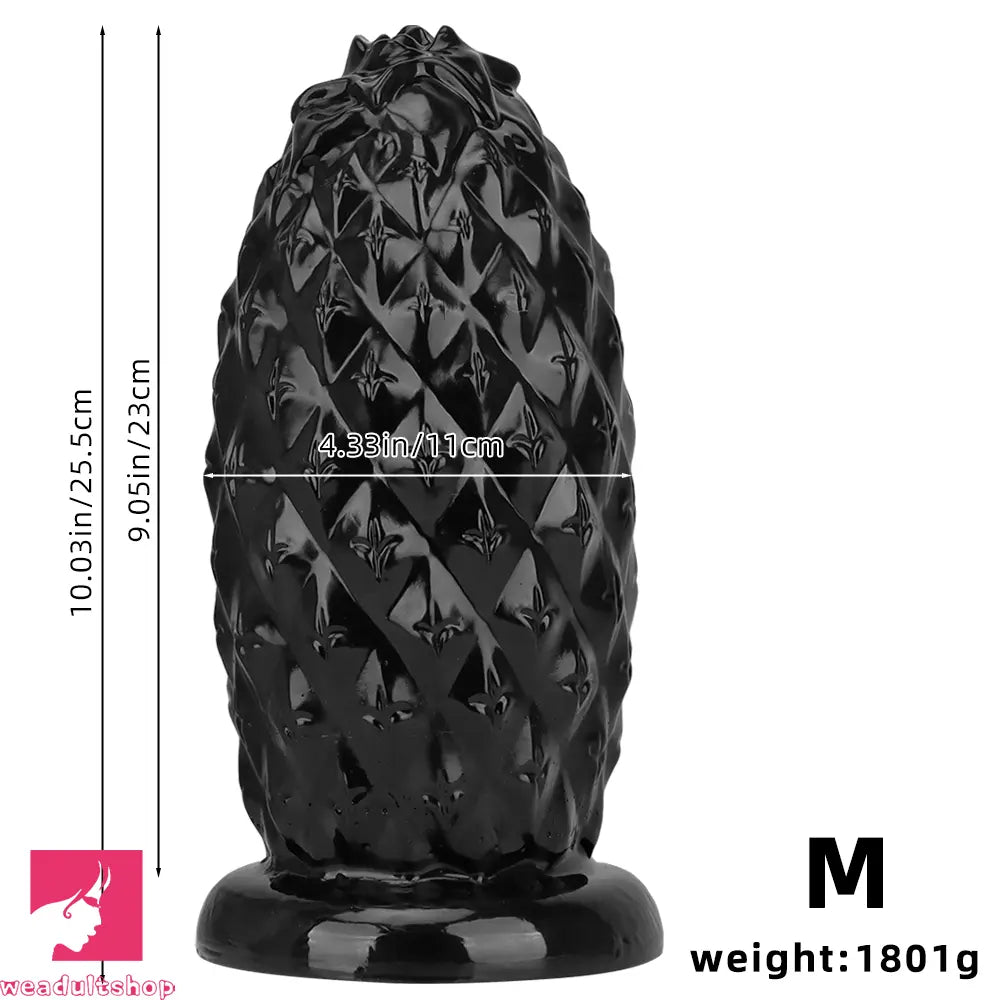 8.26in 10.03in 11.81in Black Big Pineapple Penis PVC Thick Anal Cock Dildo