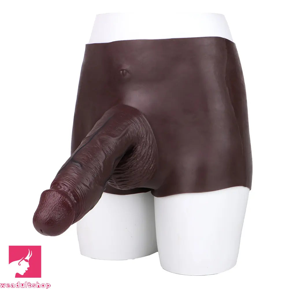 9.6in Hollow Soft Liquid Silicone Realistic Strap on Dildo Panty For Love