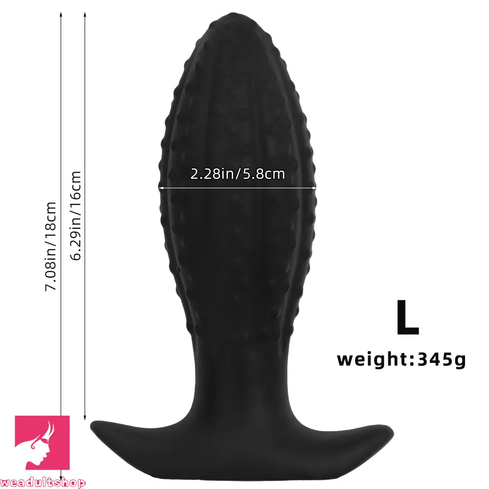 4.52in 5.7in 7.08in Black Bodysafe Ultra-silicone Small Anal Plug Cock Dildo