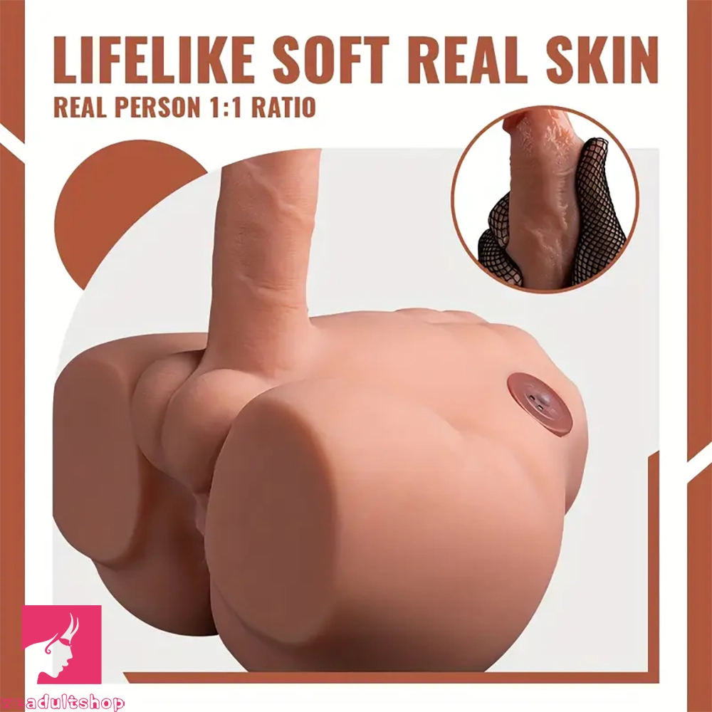 6.69in Lifelike Soft Silicone Thrusting Vibrating Dildo With Penis Sex Torso