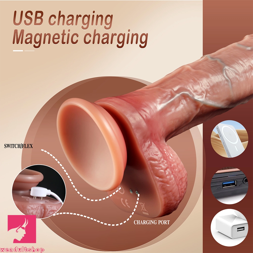 10in Realistic Soft Silicone Large Blue Veins Dildo with Suction Cup