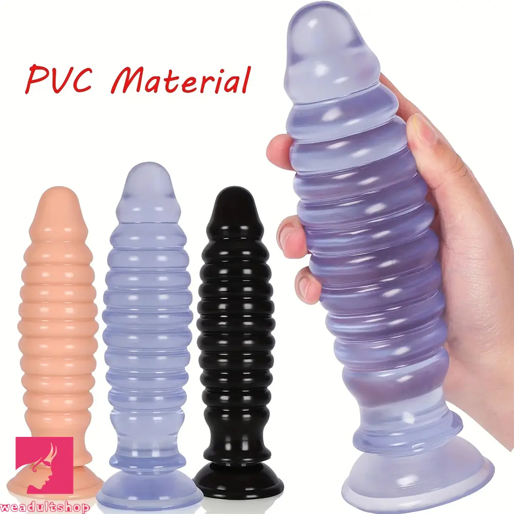 8.58in PVC Threaded Butt Plug Dildo with Suction Cup Prostate Couples