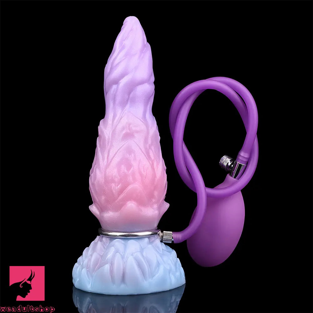8.14in Squeeze Inflatable Alien Penis Big Fantasy Silicone Dildo For Clit