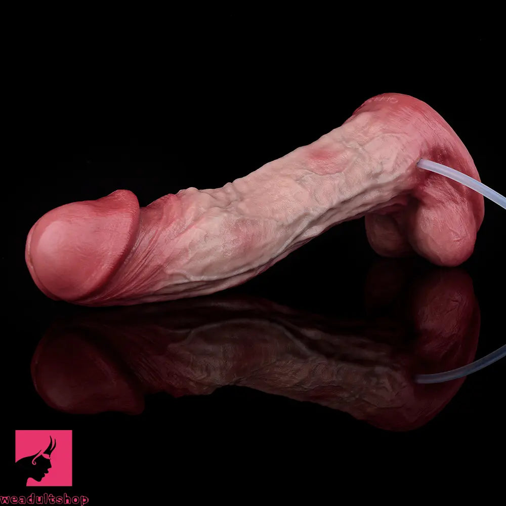 9.02in Realistic Soft Texture Dual Density Silicone Ejaculating Dildo