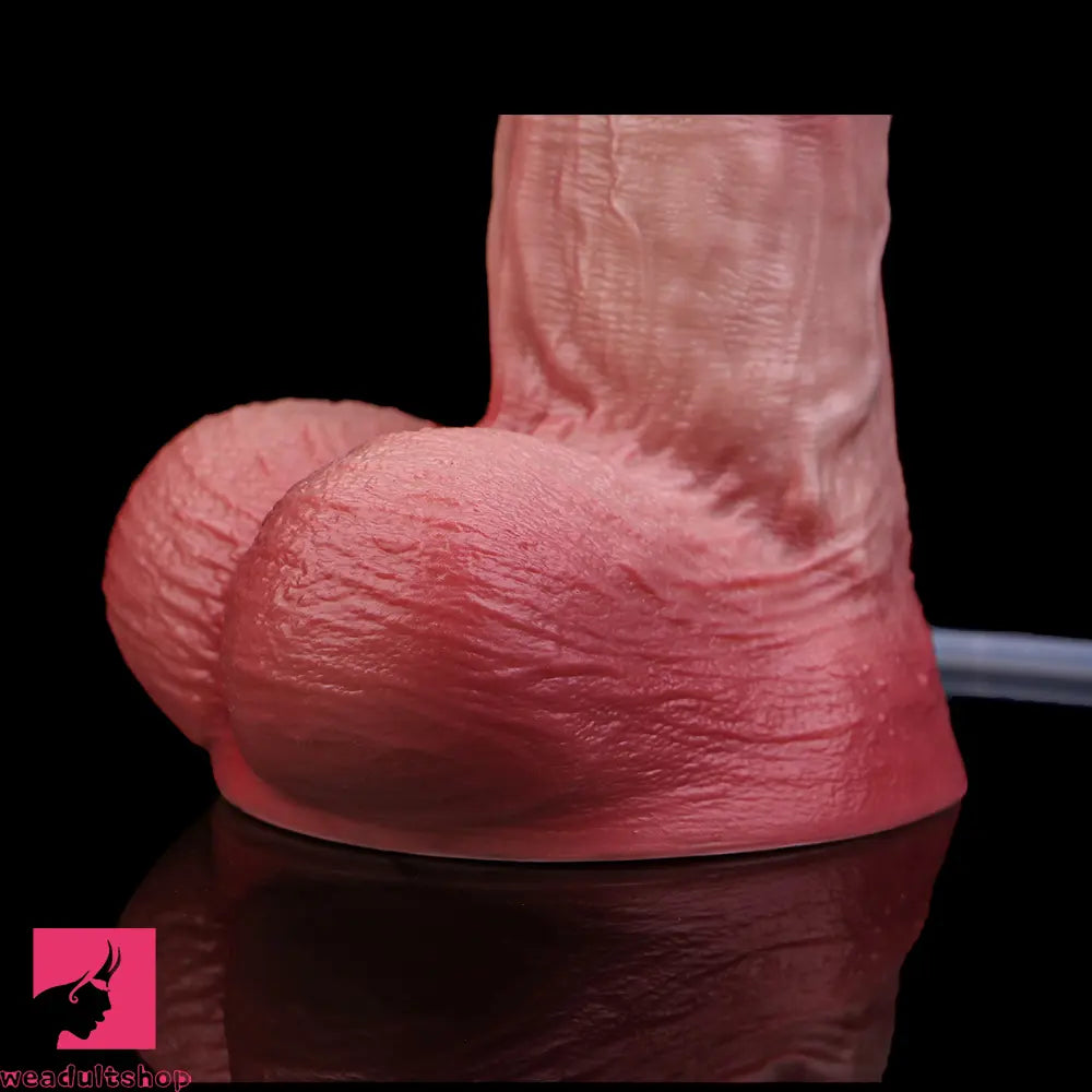 8.11in Liquid Silicone Uncut Double Layer Realistic Cumming Dildo Cock