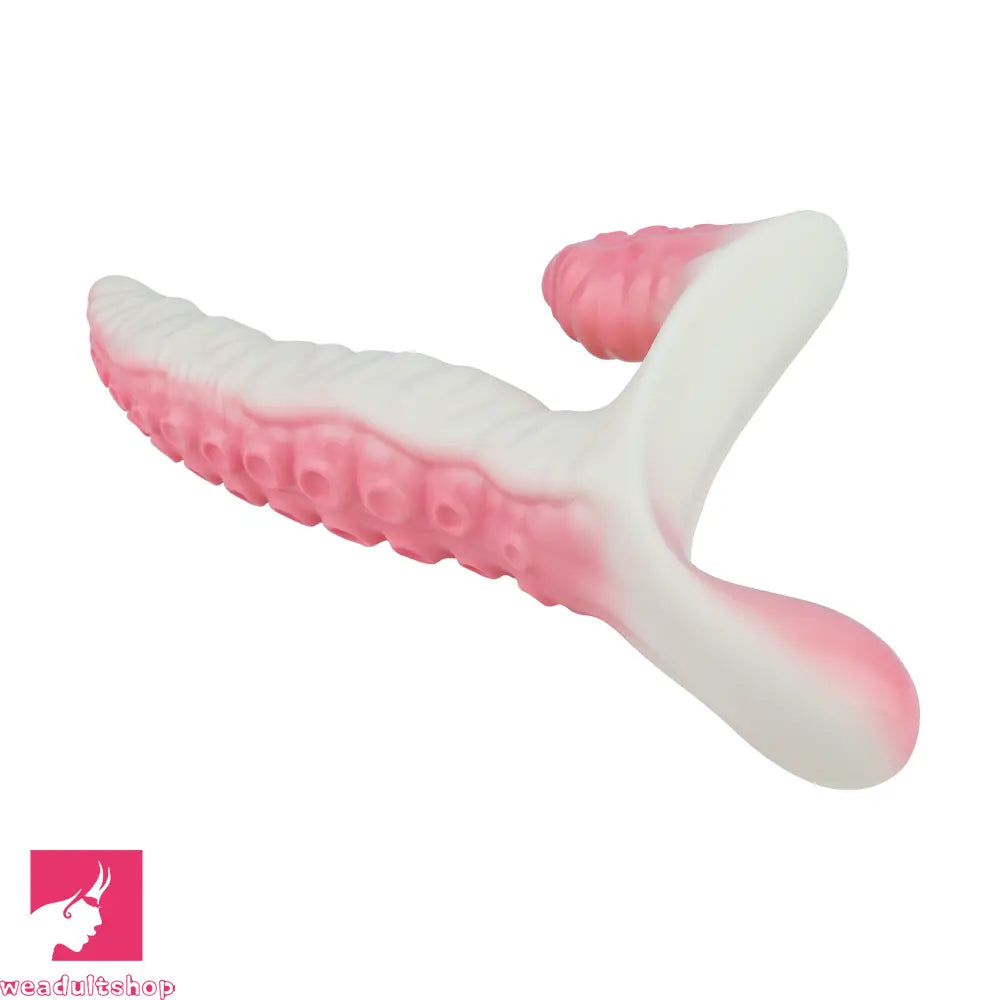 6.5in Tentacle Strap on Vibrating Dildo Natural Curved Soft Cock Toy