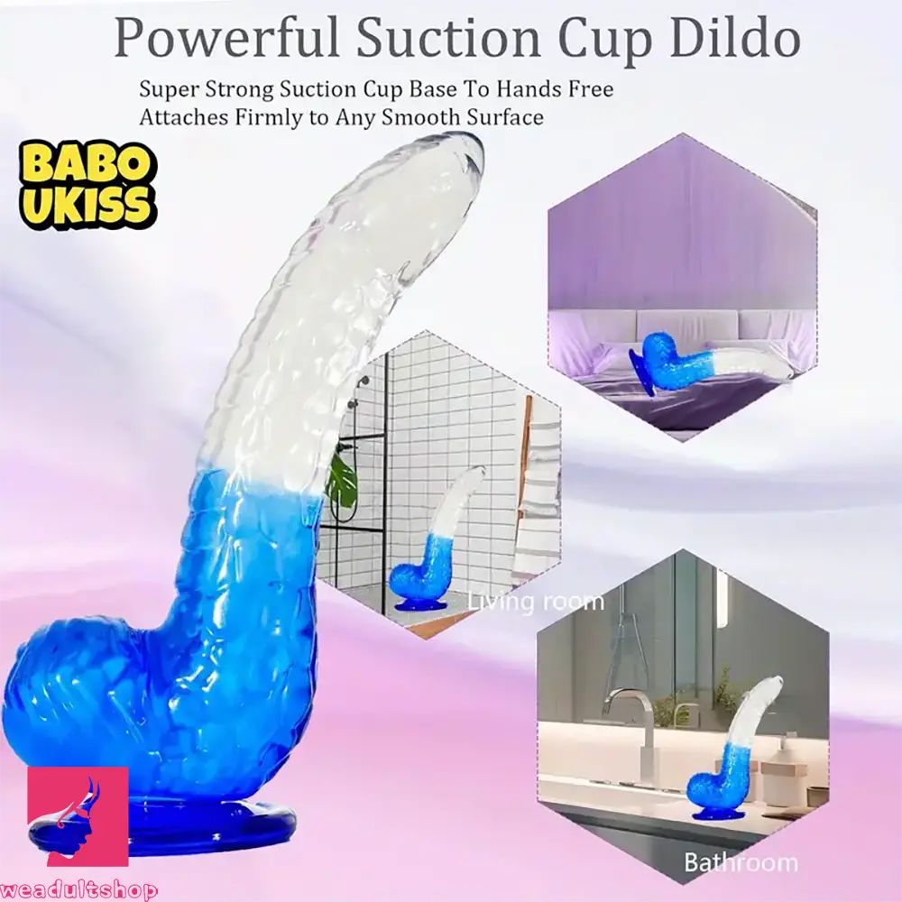 8.27in TPE Cock Fantasy Gradient Jelly Dildo Masturbator Adult Toy