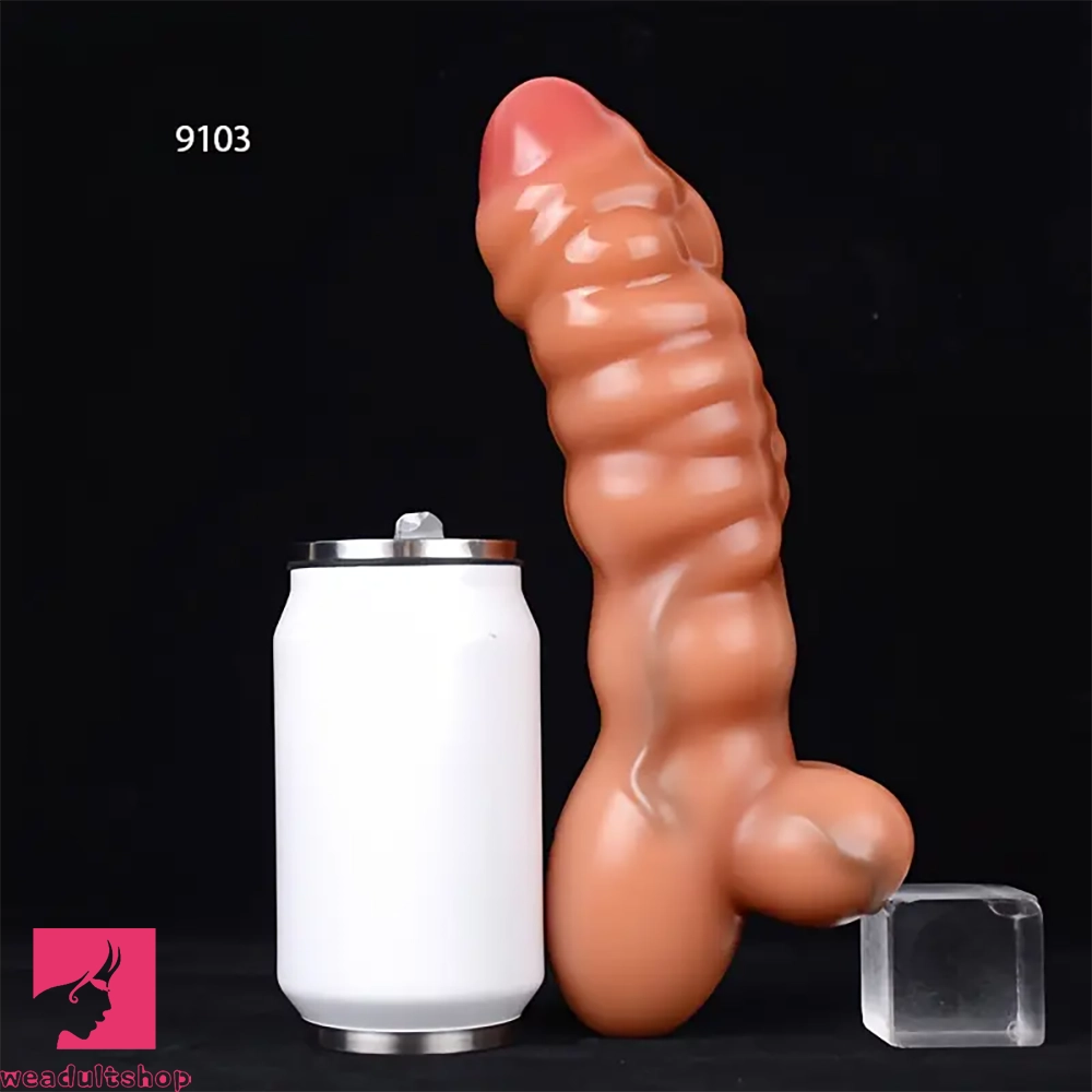 10.26in 10.59in Lifelike Odd Silicone Large Fantasy Dildo Muscle Lines