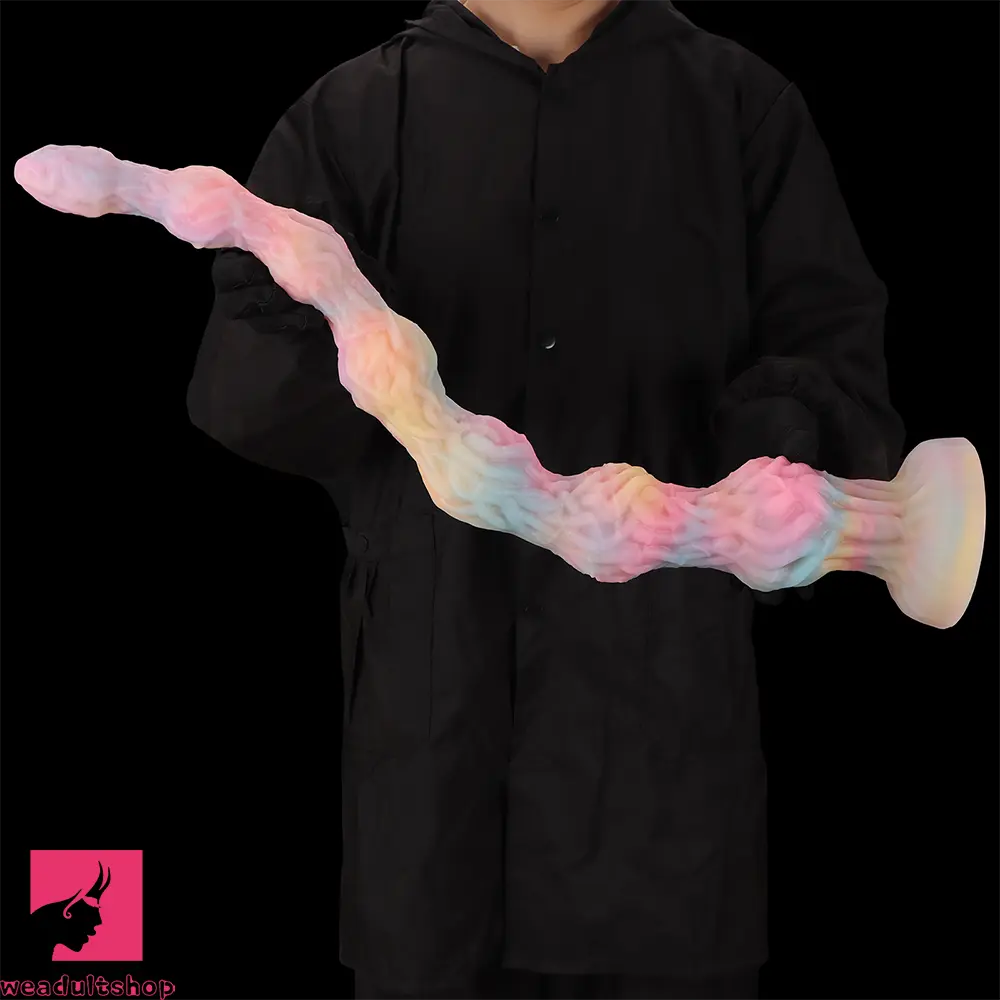 17.32in 21.25in 25.19in Luminous Pull Beads Silicone Dildo Butt Plug Rare Cock
