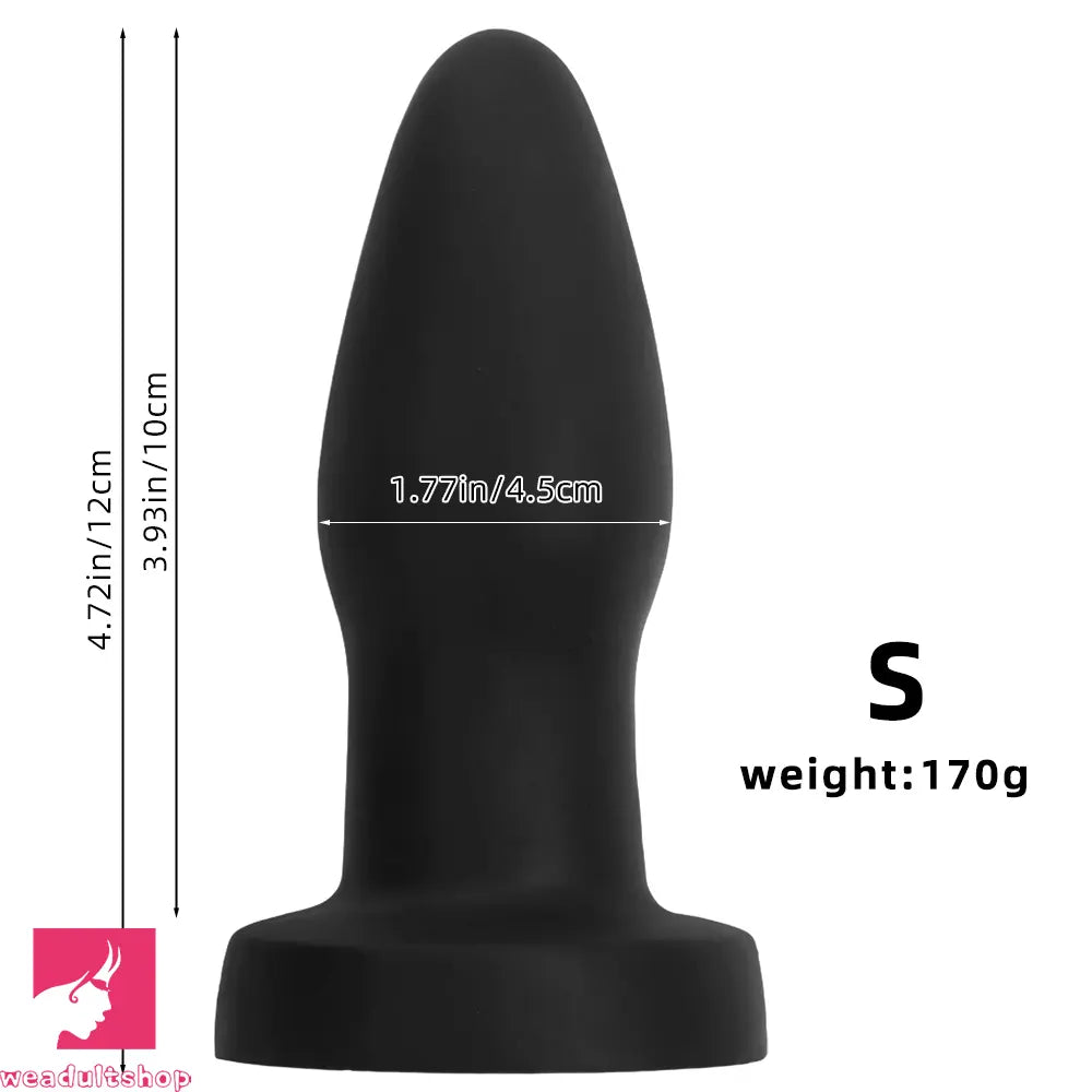 4.72in 6.49in 7.87in Silicone Black Anal Plug Dildo Pleasure Masturbator