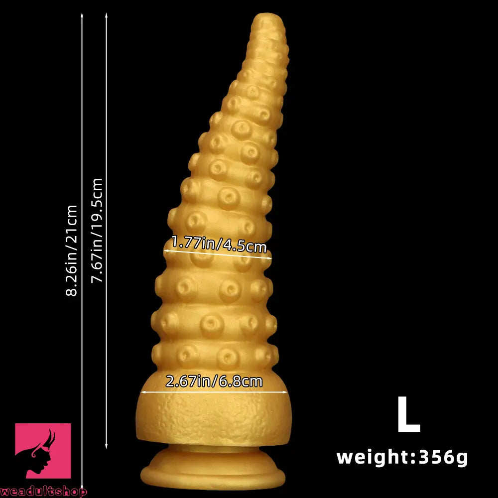 6.1in 6.88in 8.26in 8.66in Gold Silicone Multi-size Octopus Thick Sex Dildo
