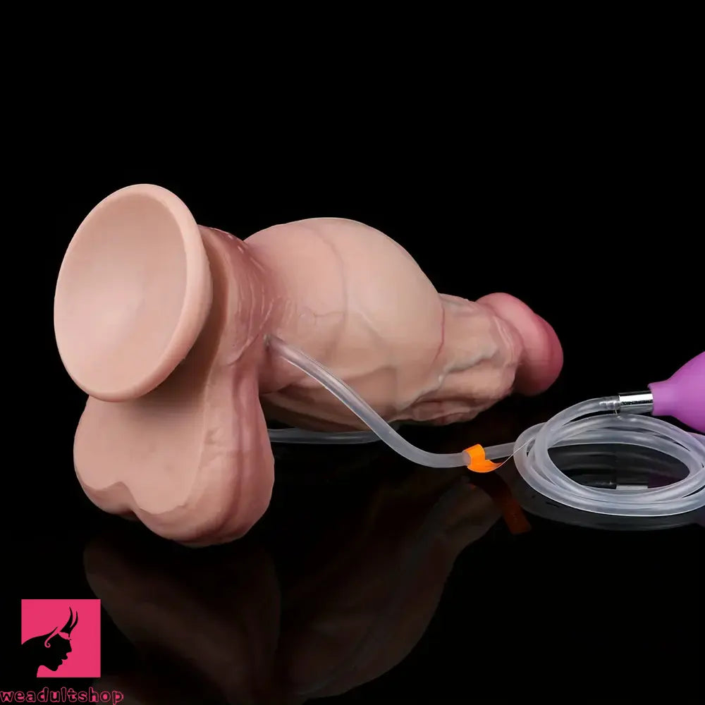 8.27in Silicone Inflatable Cumming Soft Big Dildo Suction Cup Female Prostate