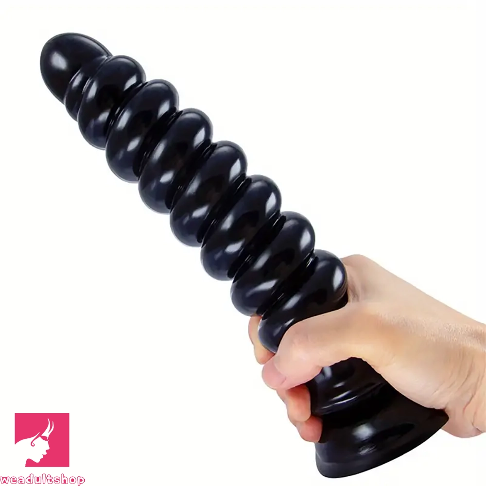 9in Anal Dildo With Thread Twists Flexible Spiral Anal Plug Clit Dilator
