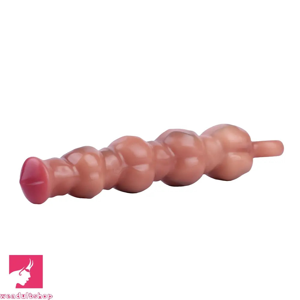 10.5in Big Vibrating Silicone Pulling Beads G Spot Horse Dildo With 3 Motors