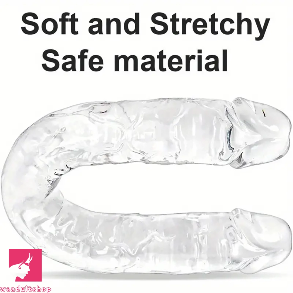 12in 13.58in 14.57in 17.13in Double-Ended Long Realistic Clear Big Dildo