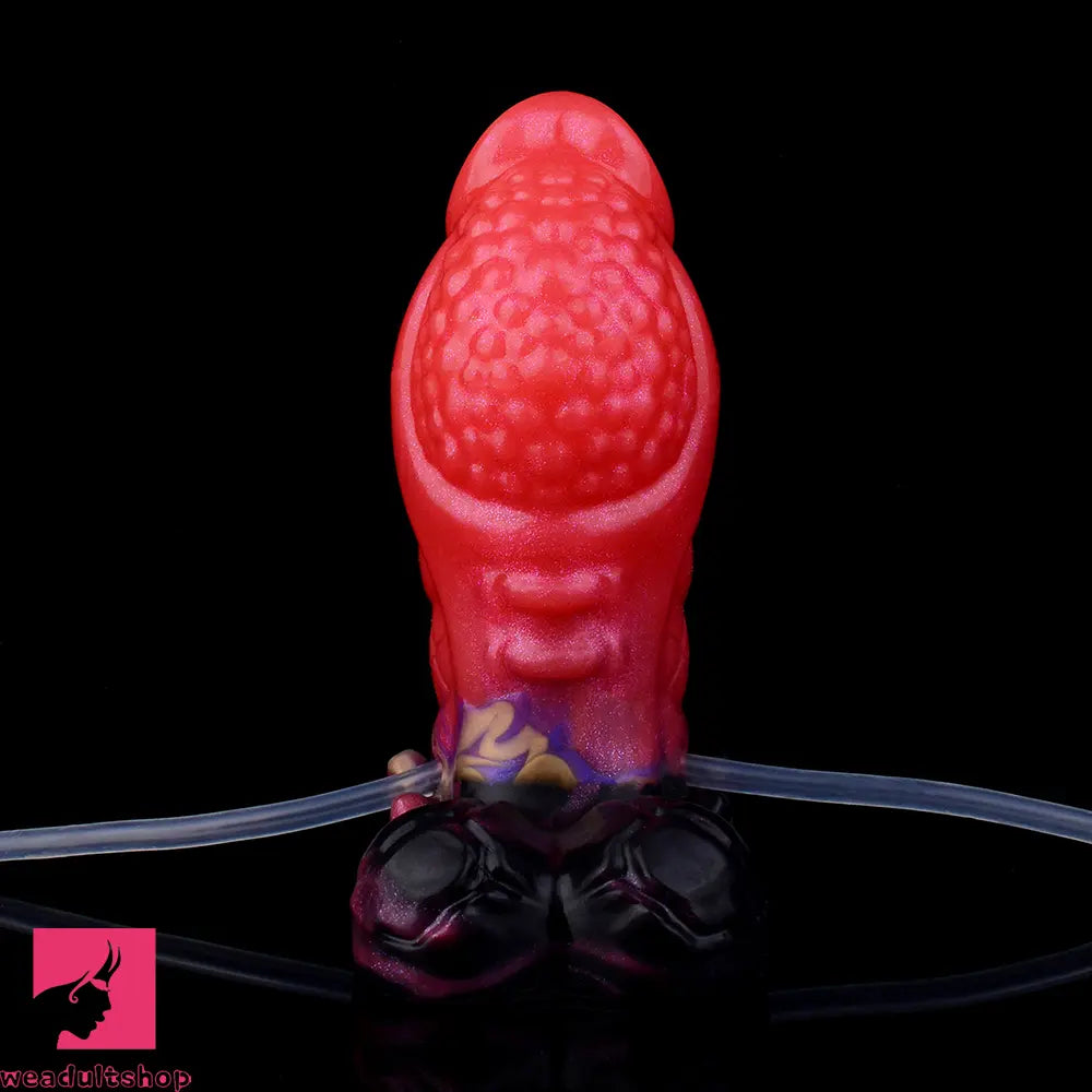 5.12in Fantasy Spiked Silicone Soft Inflatable Spraying Water Dildo For Sex