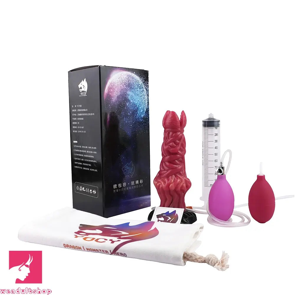 8.03in Ejaculating Inflatable Big Silicone Soft Fantasy Odd Creature Dildo