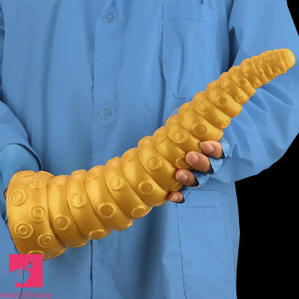 15in Gold Silicone Octopus Legs Extra Large Thick Long Dildo For Women