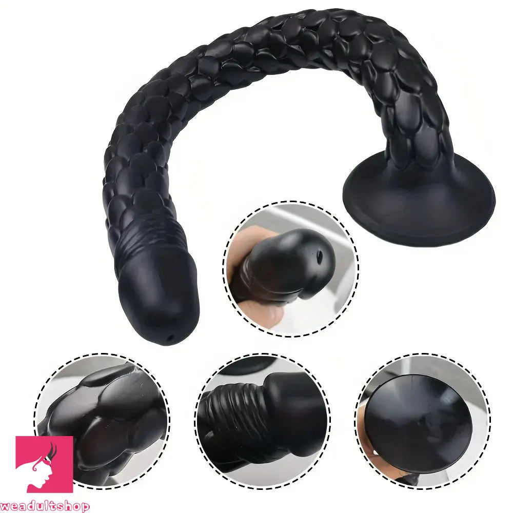 19.69in Dragon Scale Silicone Anal Durable Flexible Dildo For Deep Anus
