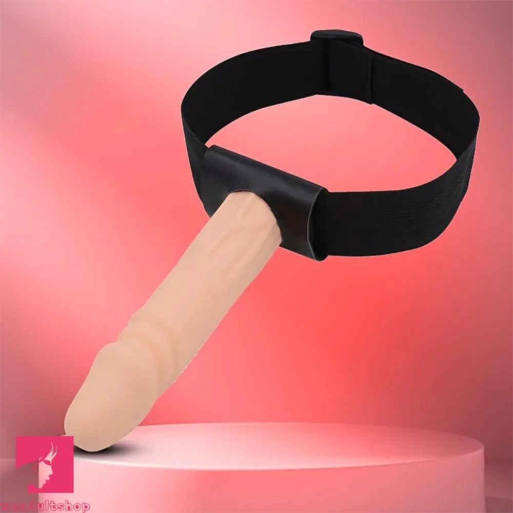 7.08in Wearable Bondage Training Mouth Face Gag Dildo For BDSM Game