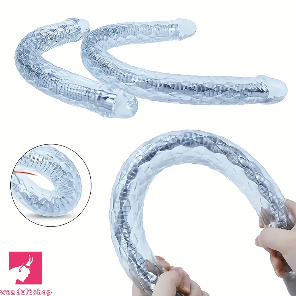 15.5in 22.7in Flexible Double-Headed Long Dildo Manual Pleasure Cock Toy