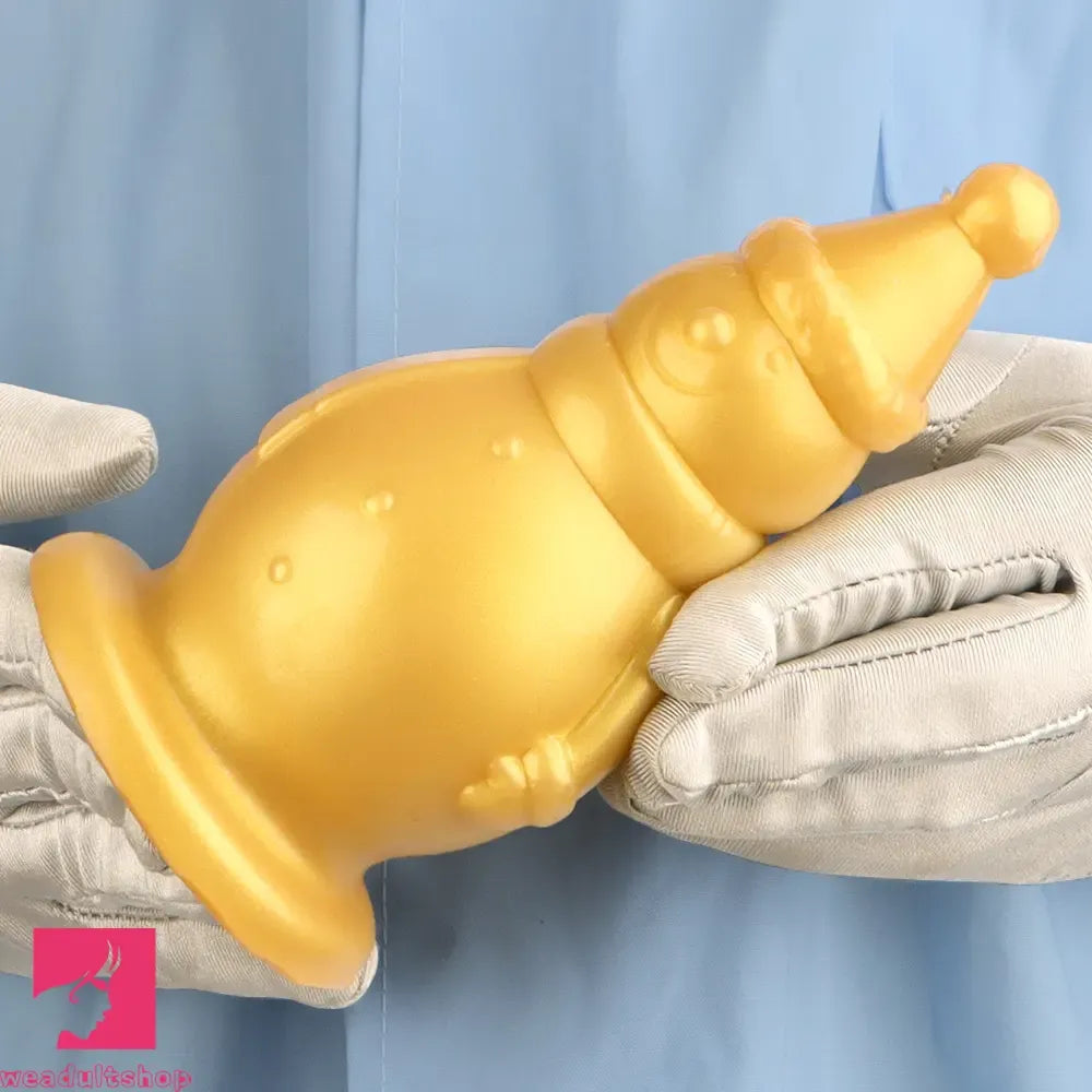 6.3in Snowman Silicone Soft Extra Golden Butt Plug Dildo For Clit Flirting