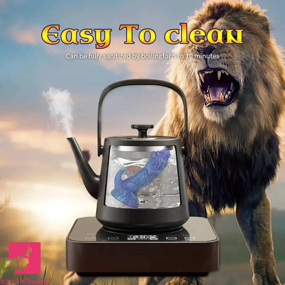 7.83in 9.01in 10.55in Unique Blue Lion Animal Dildo Thick Silicone Dildo