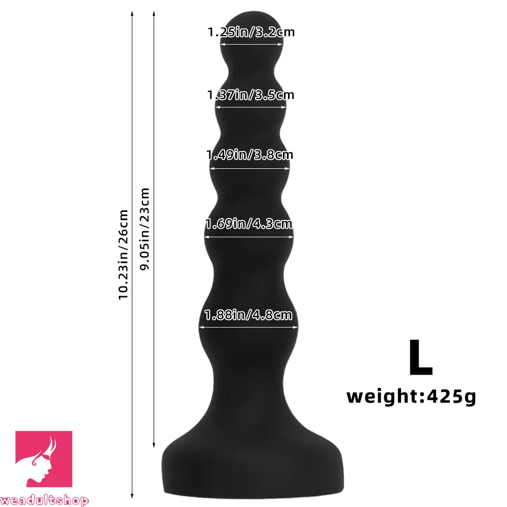 6.69in 8.66in 10.23in Black Silicone Soft Large Anal Plug Cock Dildo