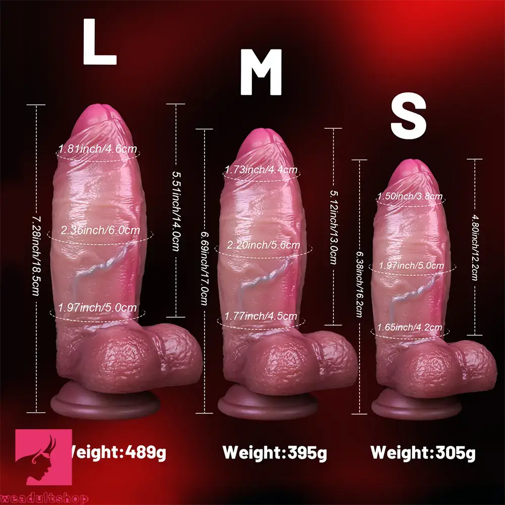6.38in 6.69in 7.28in Silicone Soft Thick Dildo For Anal Manual Masturbation