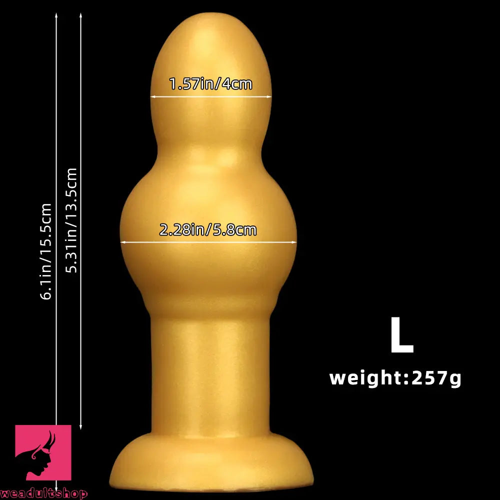 4.53in 5.12in 6.1in 7.48in Silicone Gold Calabash Brothers Alien Anal Dildo