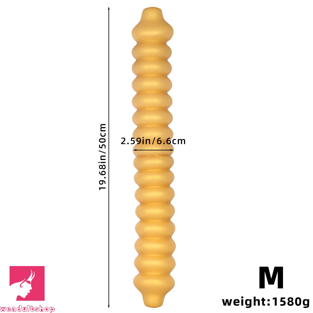 19.68in Silicone Long Large Double Head Threaded Fat Anal Plug Cock Dildo