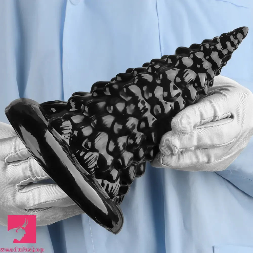 7.87in Black PVC Thick Anal Plug Anal Expansion Suction Cup Clit Dildo