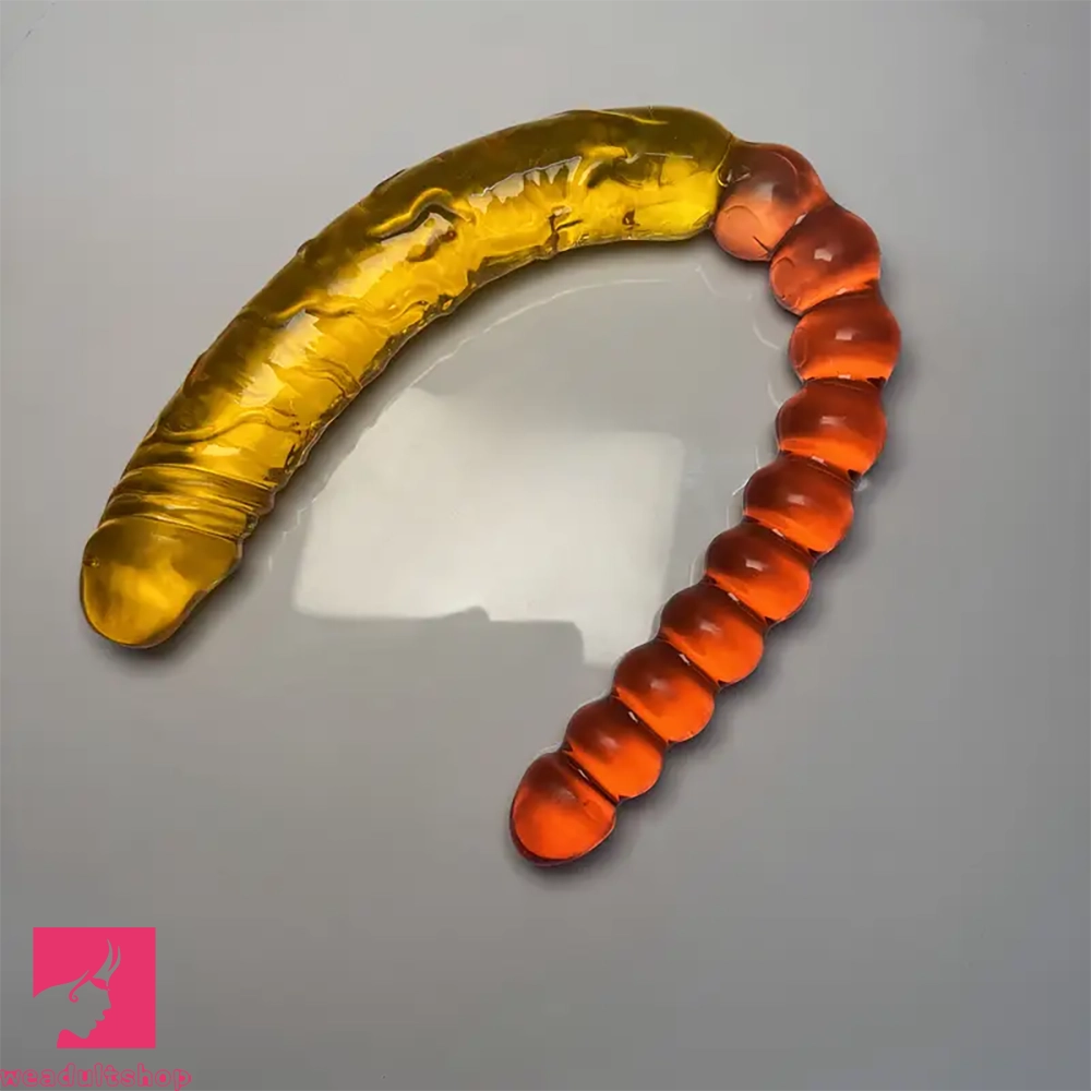 17.8in Long Double-headed Dildo Penis G Spot Women Anal Vulva Dual-use