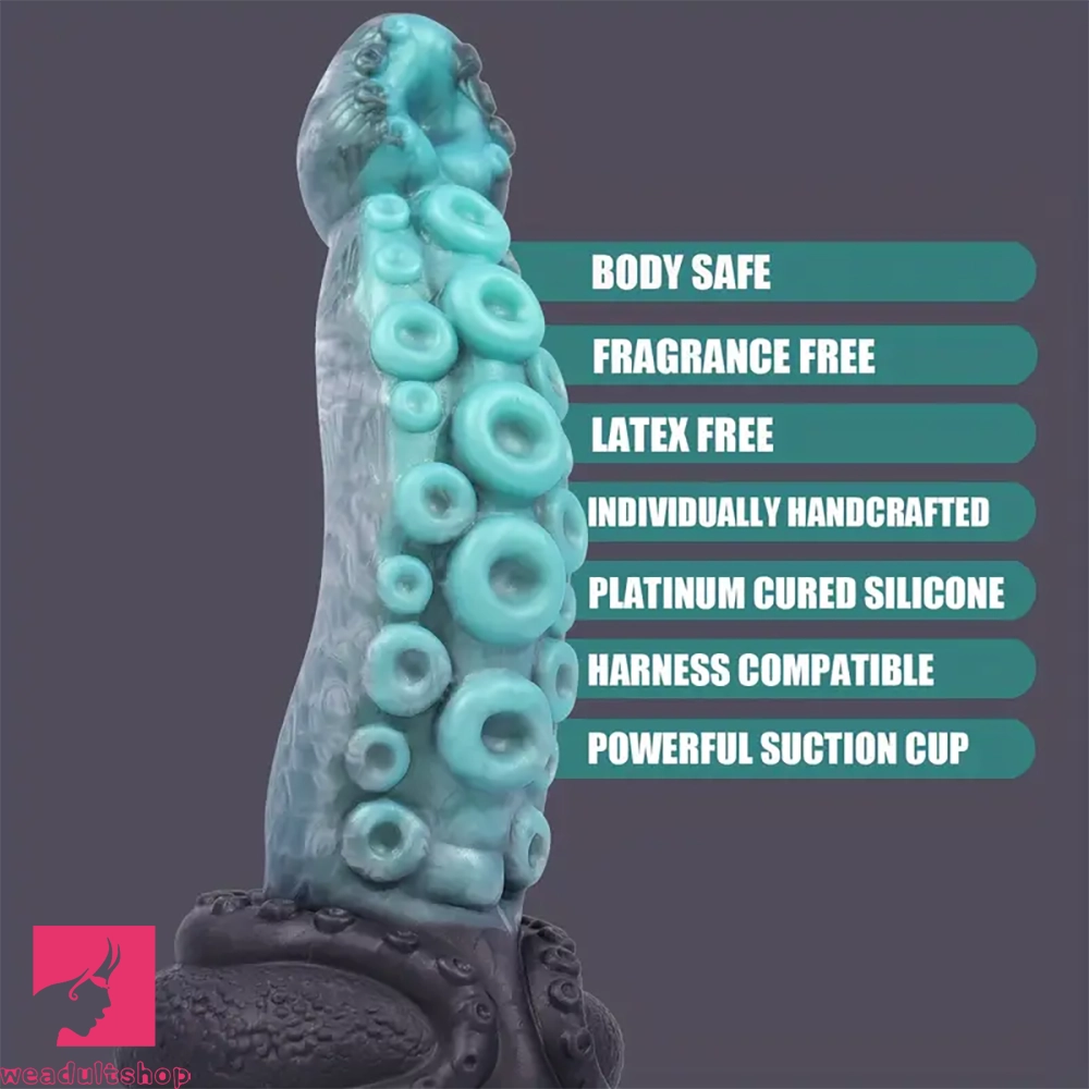 8.67in Octopus Tentacle Soft Dong Real Silicone Dildo Suction-Cup Base