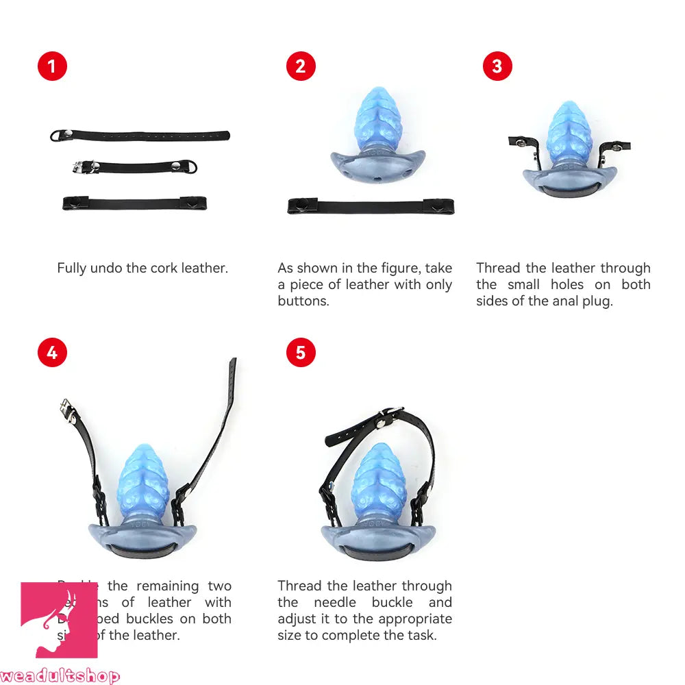 2.91in-9.05in Octopus Vibrating Anchor Dildo Anal Plug Wearable Mouth Gag