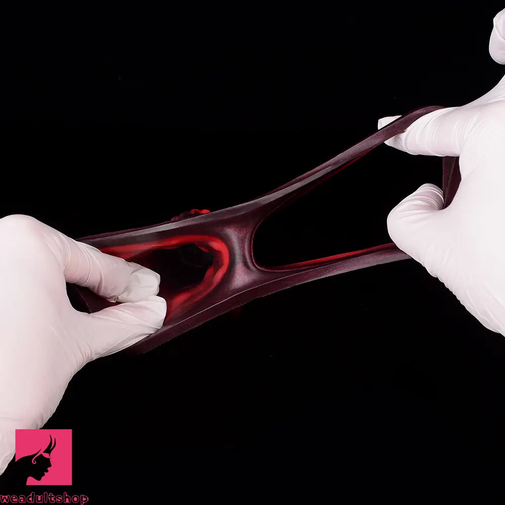 5.58in 7.17in Silicone Horse Penis Sleeve Cock Ring Hollow Vibrating Dildo