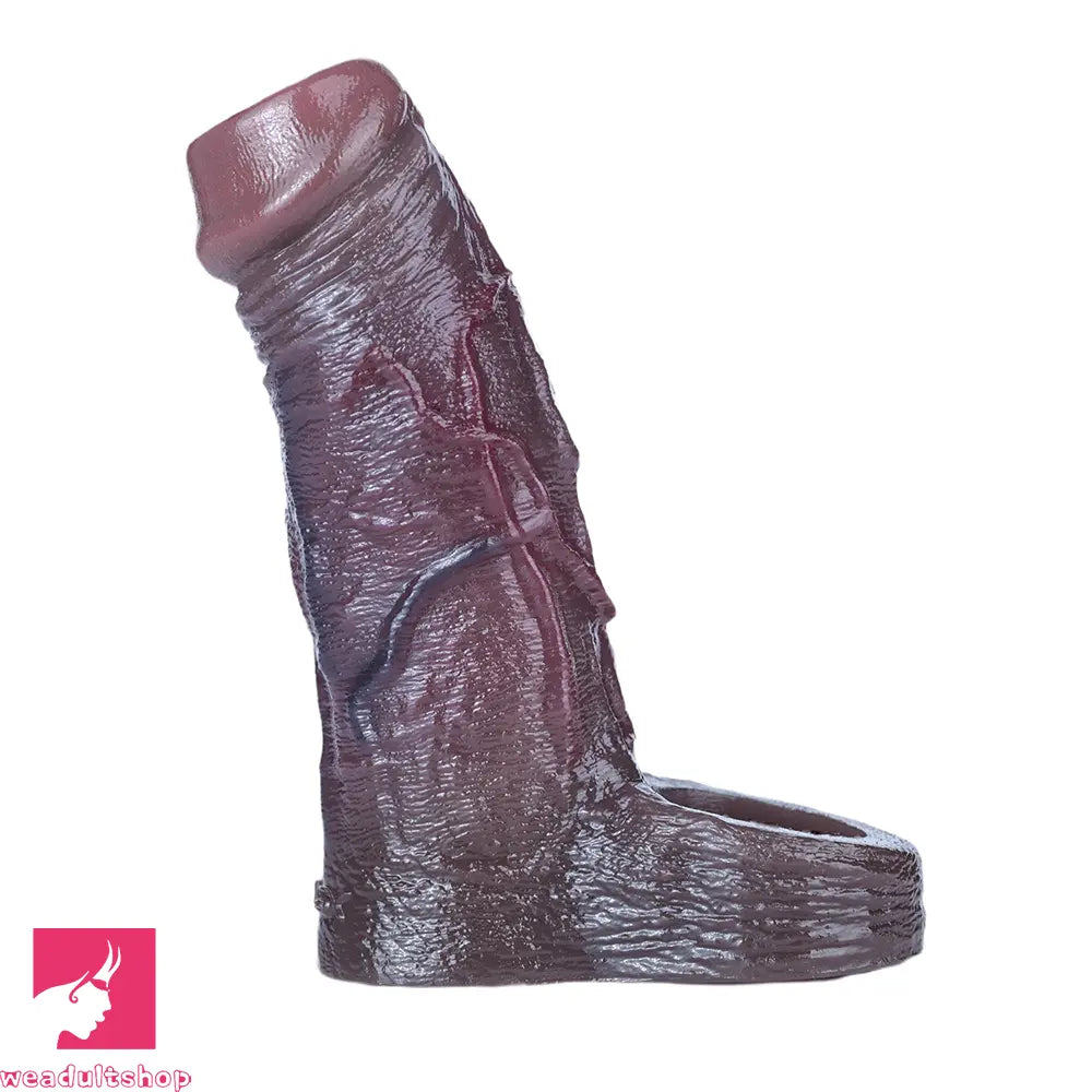 4.29in 4.96in 5.94in Soft Elastic Real Wearable Platinum Silicone Dildo Sleeve