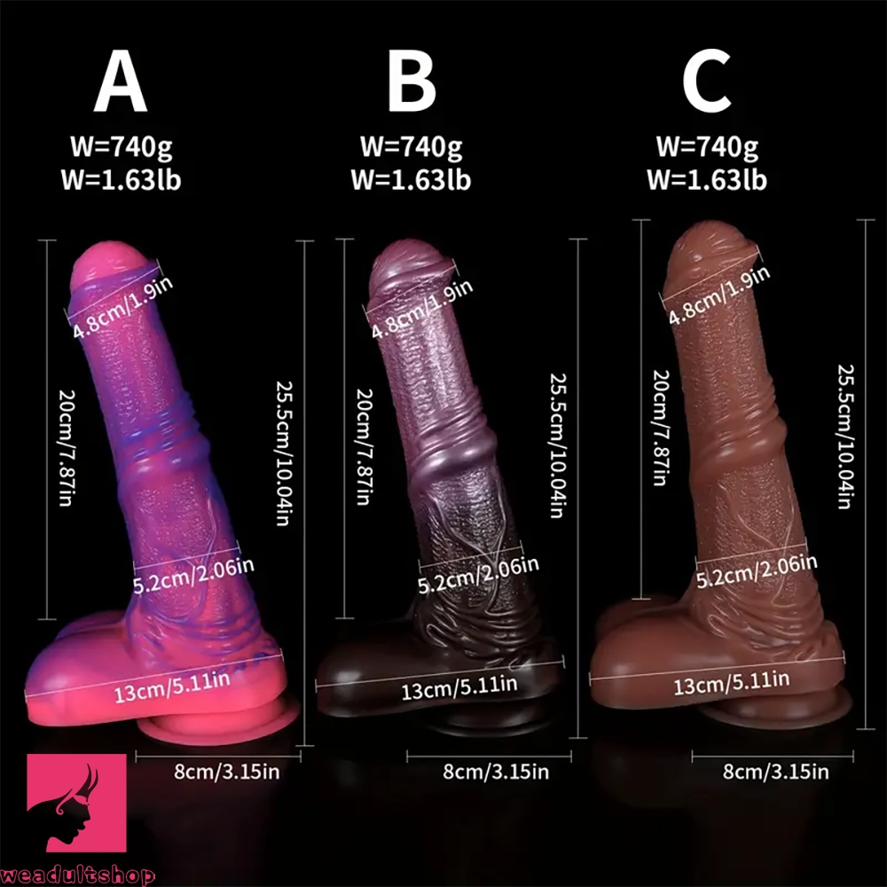 10.04in Liquid Silicone Mixed Color Horse Cock Animal Dildo Adult Dilation