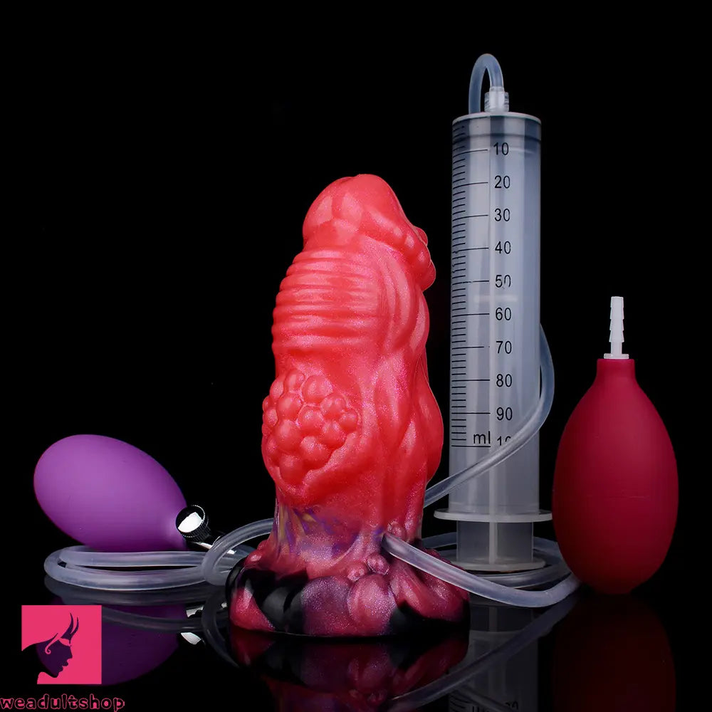 5.51in Fantasy Odd Silicone Soft Inflatable Spraying Water Dildo For Anus