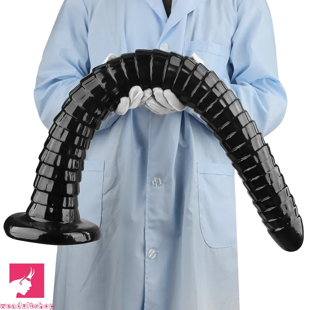 31.5in Black PVC Huge Long Masturbator For Women Gay Dildo Cock Toy