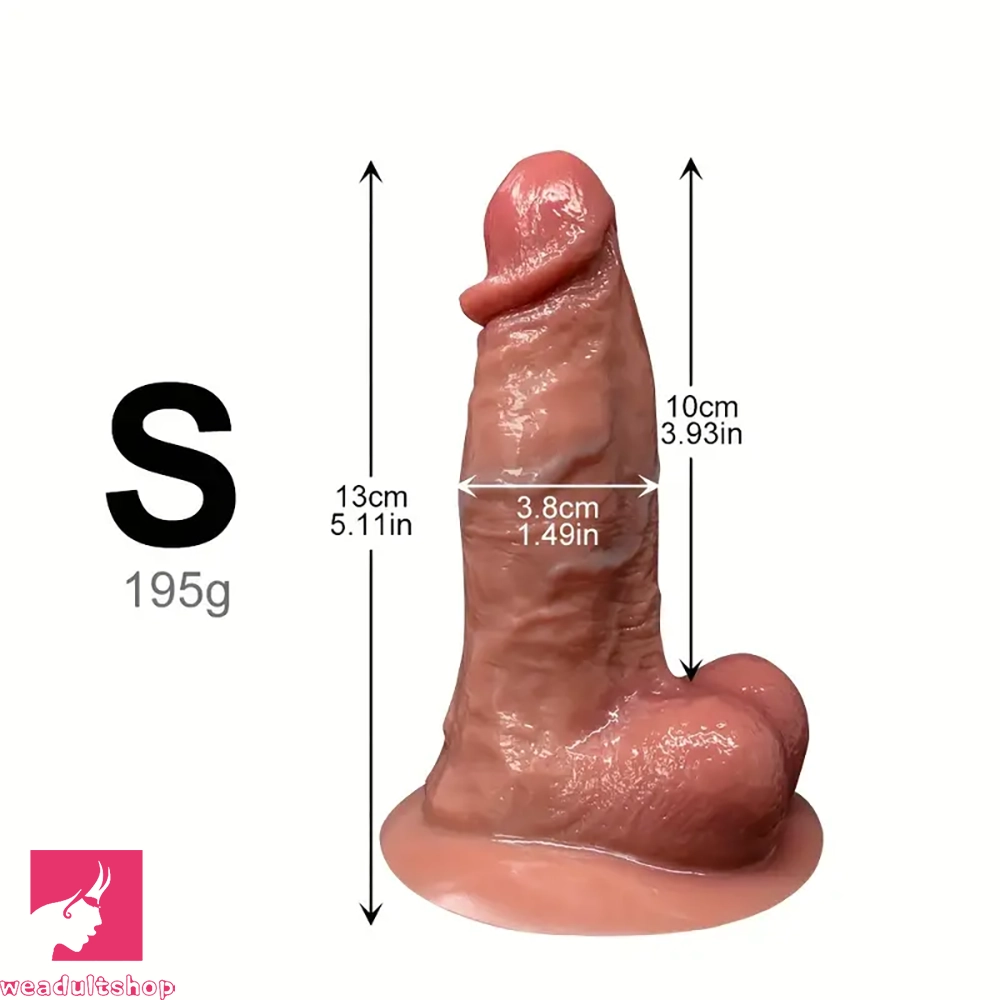 5.11in 7.67in Ultra-Realistic Liquid Silicone Thick Soft Flexible Clit Dildo
