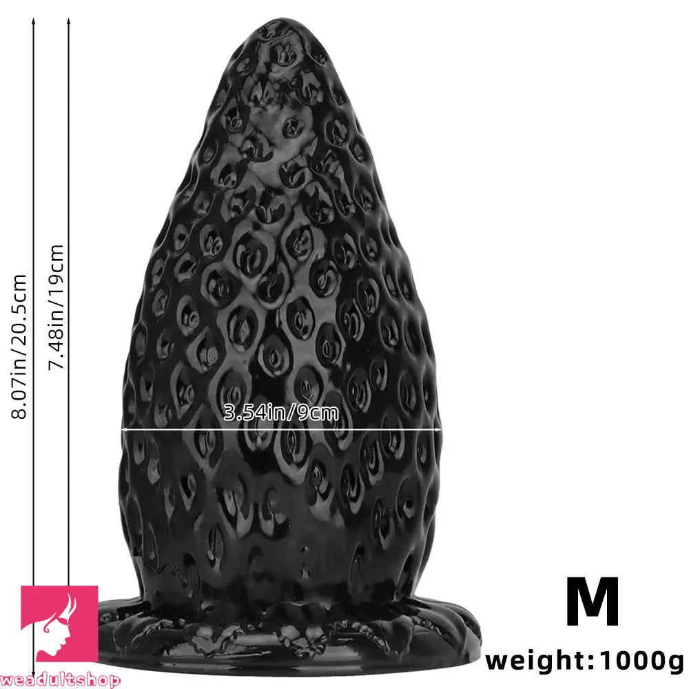 5.9in 8.07in 9.84in Super Thick Strawberry Penis Anal Plug PVC Dildo