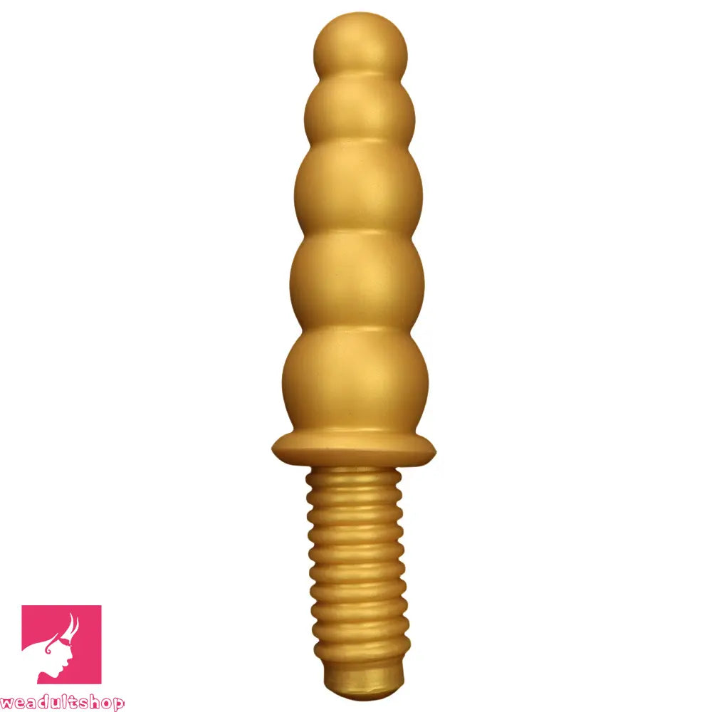 10.62in 14.56in Gold Silicone Anal Plug Dildo With Handle For Love Sex