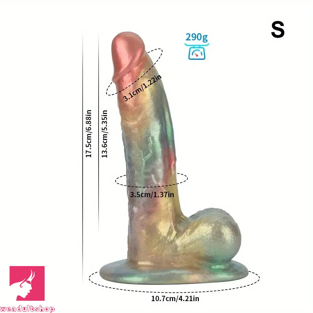 8.46in 9.84in Realistic Rainbow Fantasy Monster Soft Silicone Cock Dildo