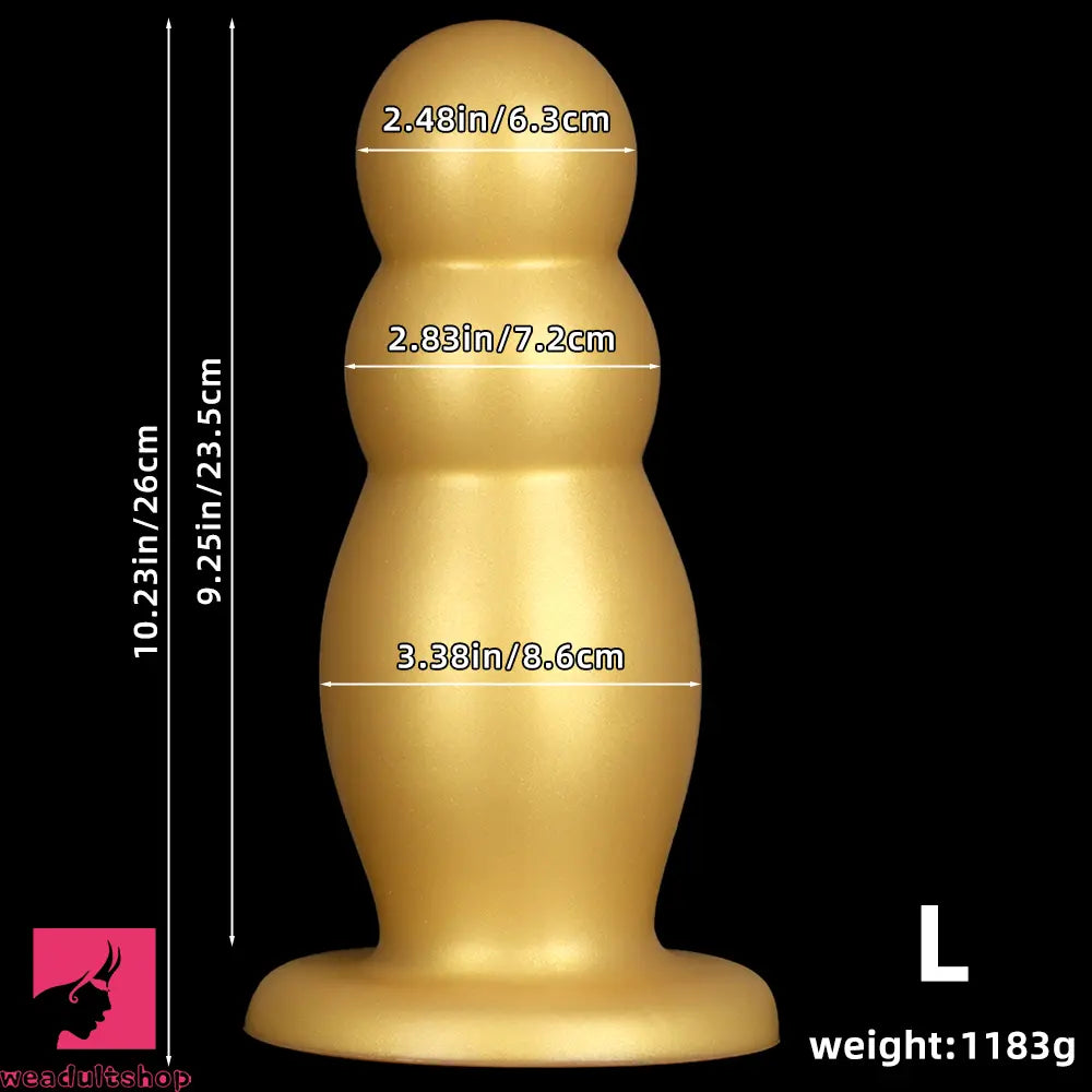 6.7in 10.23in Golden Silicone Extra Large Thick Butt Plug Dildo Butt Beads