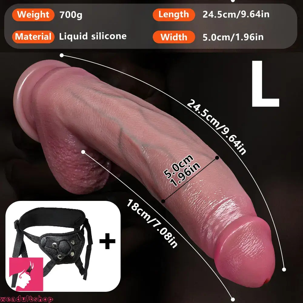 6.1in 7.67in 9.64in Curved Real Strap on Dildo Realistic Sex Toy For Love