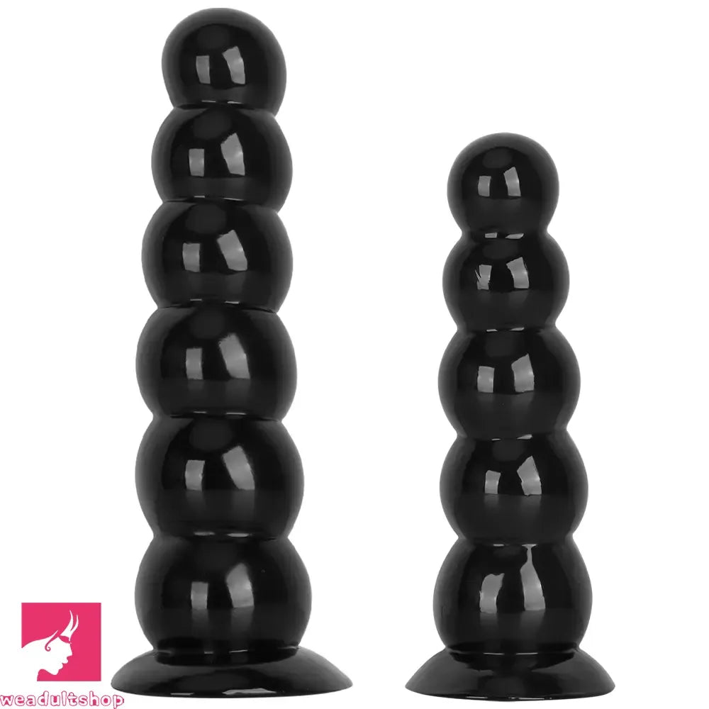 6.7in 8.26in Anal Beads Dildo PVC Black Sex With Powerful Suction Cup